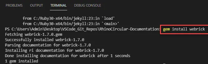 Install Webrick