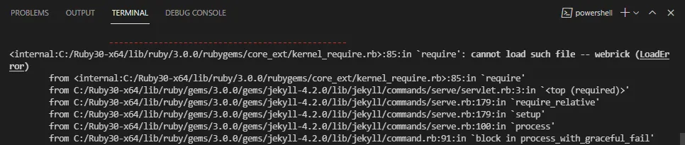 Jekyll not installed